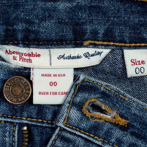 Abercrombie & Fitch Denim Skirt 2% Stretch Side Slits Y2K pockets preppy - Picture 5 of 5